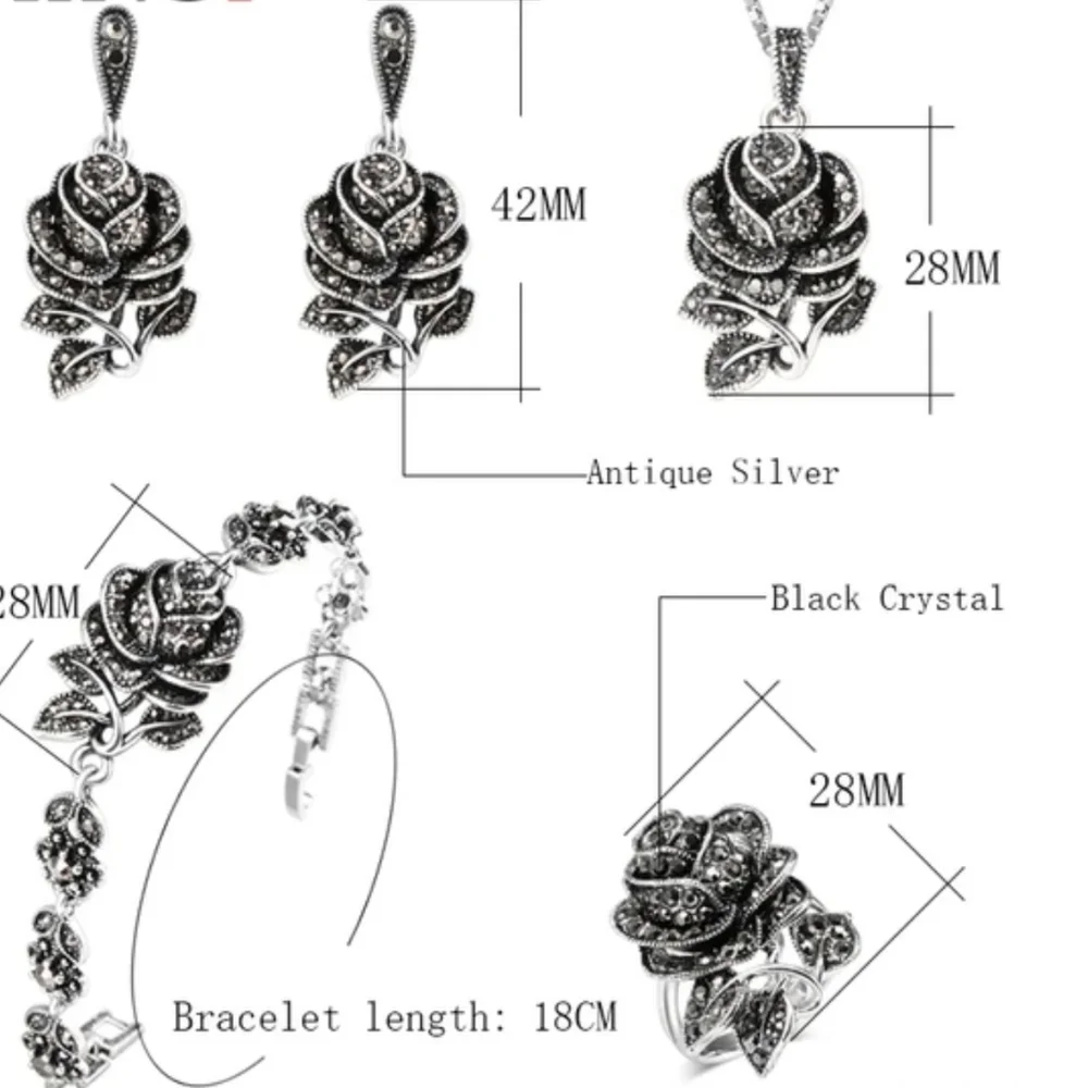 Turkish Vintage Style Jewelry Set forWomen,NEW,4Pcs,Size7,8,9WeddingHandmadeGift - Picture 11 of 12